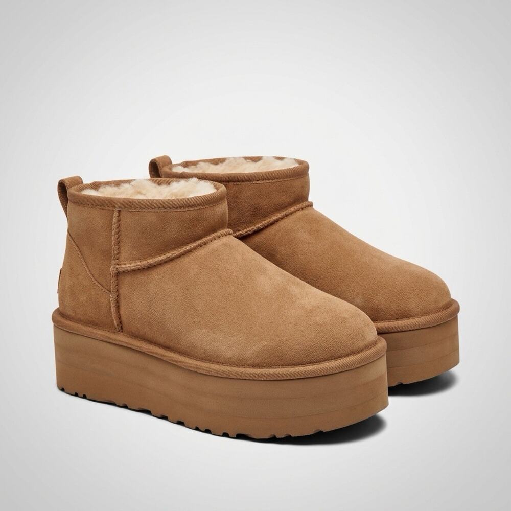 Cushionaire Soft Cozy Wedge Style Genuine Suede Brown Ankle Boots Women US 8M
